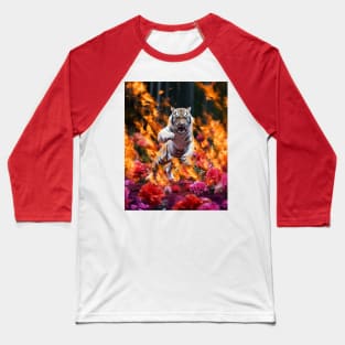 Floral Inferno Tiger 2 Baseball T-Shirt